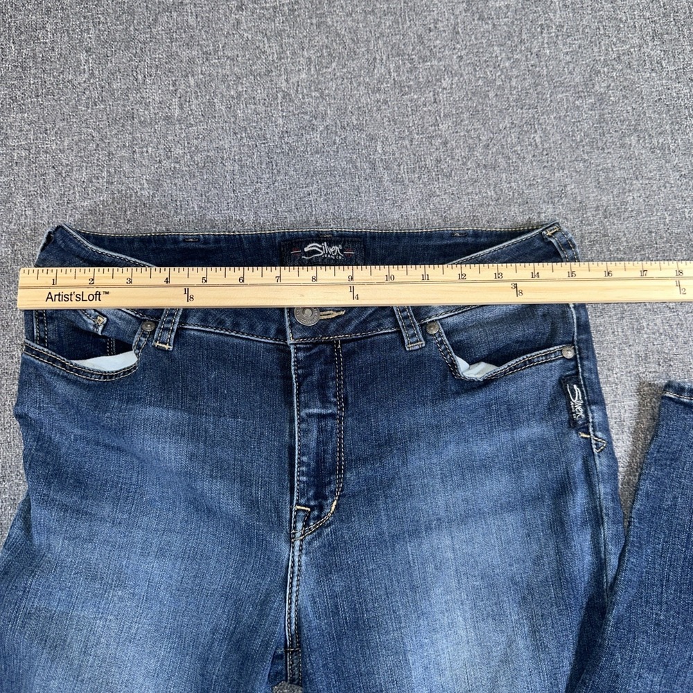 Silver Jeans Co‎ Bleeker Slim Fit Jeans W31 L29 Medium Wash Stretch Denim - Picture 5 of 7